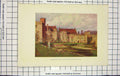 Original Old Antique Print Colour View Penshurst Place Terrace Architecture