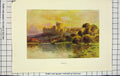 Original Old Antique Print Haslehust Colour Windsor Castle London Thames