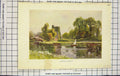 Original Old Antique Print Colour View Cookham Church River Boat Trees