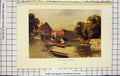 Original Old Antique Print Haslehust Colour View Folly Bridge Oxford England