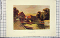 Old Antique Print Ref.912 Haslehust Colour View Folly Bridge Oxford River