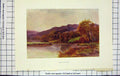 Antique Old Print Ref.913 Haslehust Colour View Streatley Hills Lake Trees
