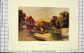 Original Old Antique Print Haslehhust Colour View Folly Bridge Oxford River