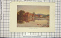 Original Old Antique Print Colour View Chalfont St. Giles Bucks River Houses