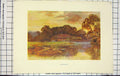 Original Old Antique Print Ref.915 Haslehust Colour View Pangbourne House Lake