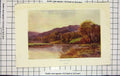 Antique Old Print Ref.916 Haslehust Colour View Streatley Hills River Trees