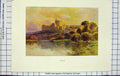 Original Old Antique Print Haslehust Colour View Windsor Castle River Thames