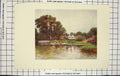 Original Old Antique Print Colour View Houses River Model Boats
