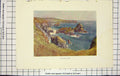 Original Old Antique Print Colour View Kynance Cove Rocks Sea Beach