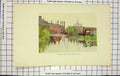 Original Old Antique Print Colour View Oxford River Folly Bridge England
