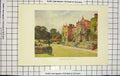 Original Old Antique Print Colour View Chequers Court Bucks England Gardens