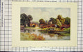 Original Old Antique Print Haslehust Colour View Sonning Boat River Bridge 18th