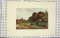 Original Old Antique Print Colour View Corner Esher Common England 19th Century