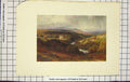 Original Old Antique Print Colour View Castle Mountains River 19th