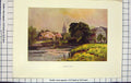 Old Antique Print Ref.920 Haslehust Colour View Marlow Lock Church River