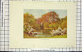 Original Old Antique Print Colour View Sutton Courtney Lake Trees Victorian