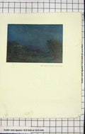 Original Old Antique Print Colour View Distant Lights Windsor Castle