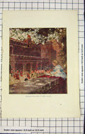 Original Old Antique Print Colour Changing Guard St. James Palace London