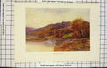 Antique Old Print Ref.923 Haslehust Colour View Streatley Hills River Trees