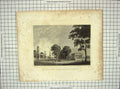 Original Old Antique Print Yale College State House Newhaven Connecticut Archer