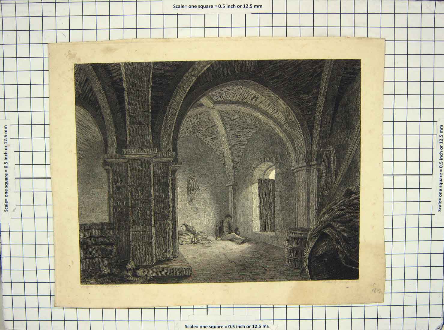 Original Old Antique Print Scene Prisoner Man Cooke Engraving
