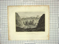 Original Old Antique Print River Source Passaic Falls Archer