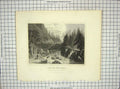 Original Old Antique Print View Canal Falls Mohawk River Woodcock