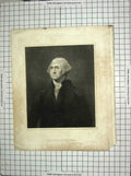 Original Old Antique Print Portrait Washington President America