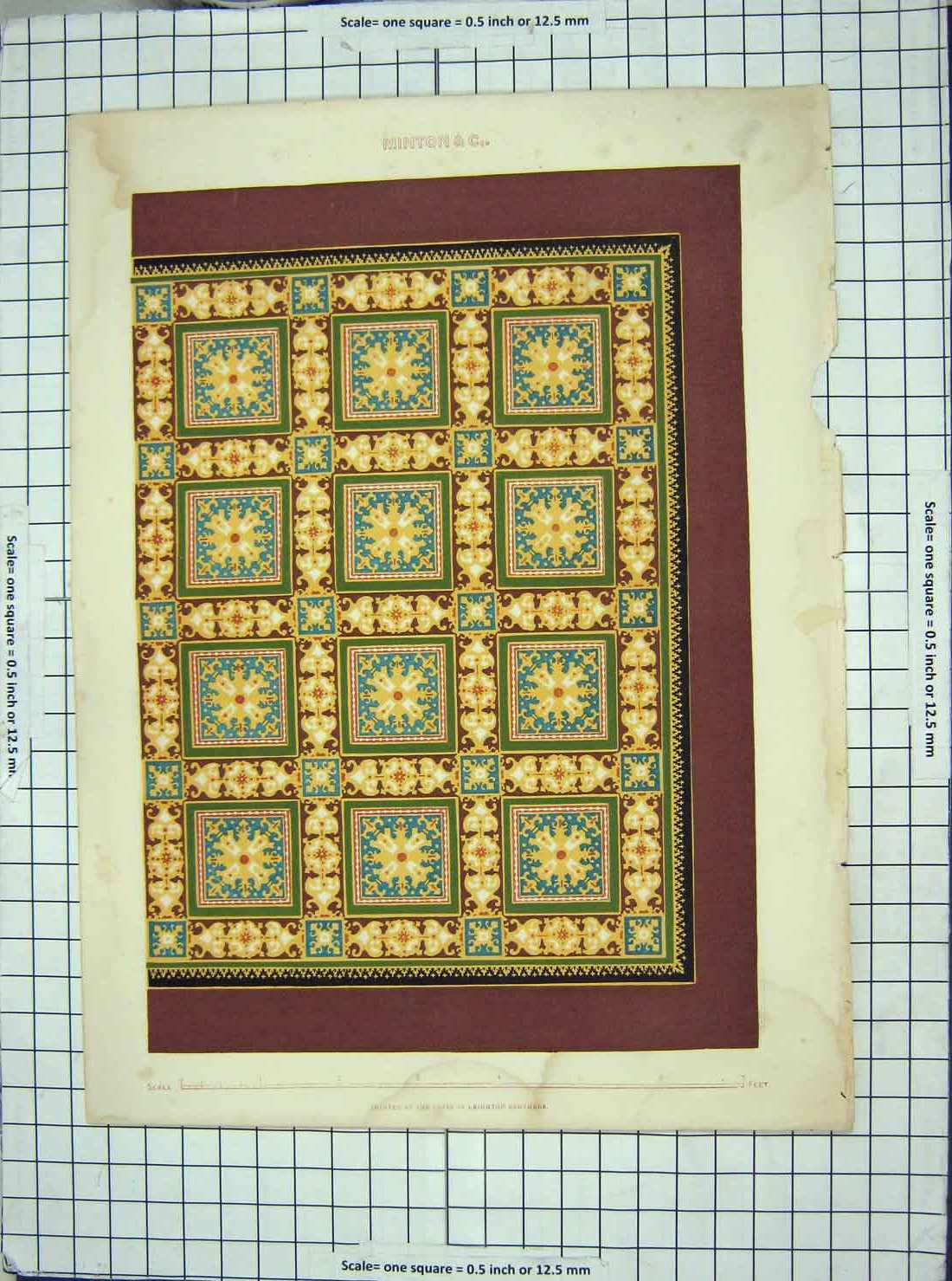 Original Old Antique Print Ref.924 Colour Pattern Minton Leighton Brothers