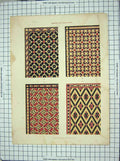 Original Old Antique Print Pattern Shapes Minton Leighton Brothers