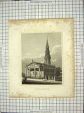Original Old Antique Print Archer Architecture St. Paul'S Broadway America