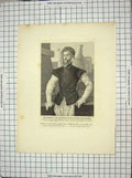 Original Old Antique Print Portrait Edward Courtney Earl Devonshire Victorian