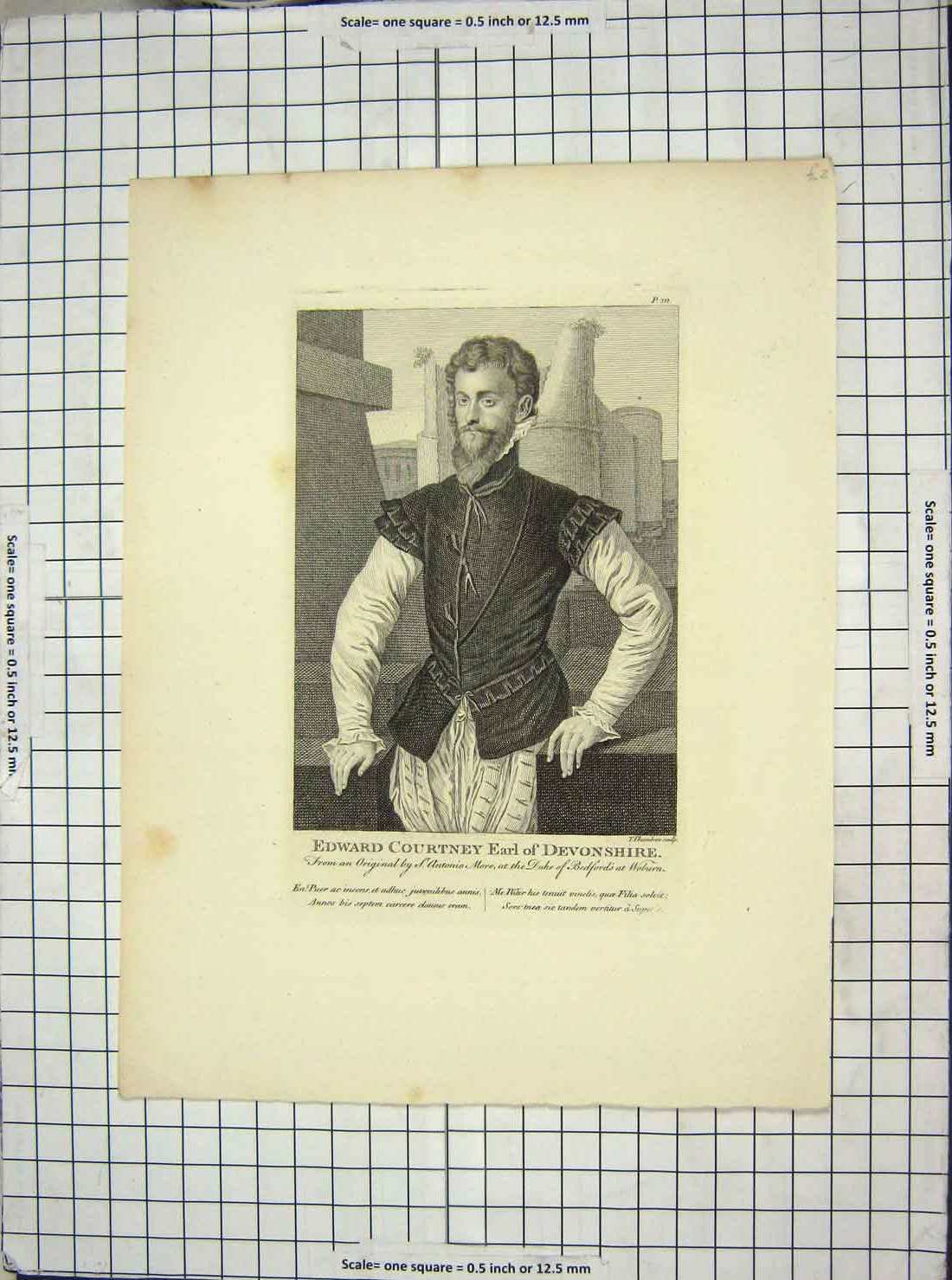 Original Old Antique Print Portrait Edward Courtney Earl Devonshire Victorian