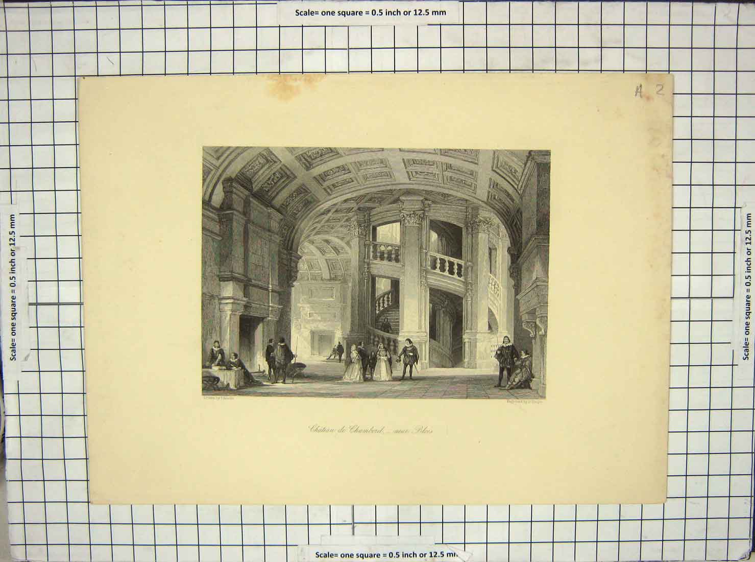 Original Old Antique Print Chateau Chambord Blois Architecture Tingle Allom