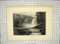 Original Old Antique Print Falls Hespte River Heawood Smith 20th Century