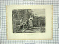 Original Old Antique Print Scene Borghese Gardens Joubert Kilburne 20th Century