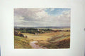 Original Old Vintage Print Colour C1920 View Downs Landscape Countryside 20th