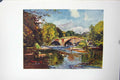 Original Old Vintage Print Colour C1920 View Lower Hodder Bridges Cromwell 20th
