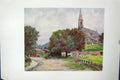Original Old Vintage Print Colour C1920 View Clifton Hampden England 20th