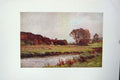Original Old Vintage Print Colour C1920 River Wye Haddon Hall Derbyshire 20th