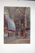 Original Old Vintage Print Colour C1920 St. Edward'S Shrine Westminster 20th