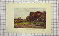 Original Old Antique Print Colour View Corner Esher Common Trees Geese