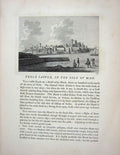 Original Old Antique Print 1774 Peele Castle Isle Man Architecture 18th Century
