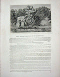 Original Old Antique Print 1778 View Hermitage Warkworth Sparrow Engraving 18th