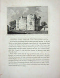 Original Old Antique Print 1774 Cockle Park Tower Northumberland Godfrey 18th