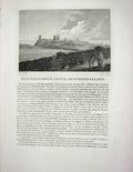 Original Old Antique Print 1773 Dunstanbrough Castle Northumberland England