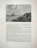 Original Old Antique Print 1773 Holy Island Castle Northumberland Godfrey 18th