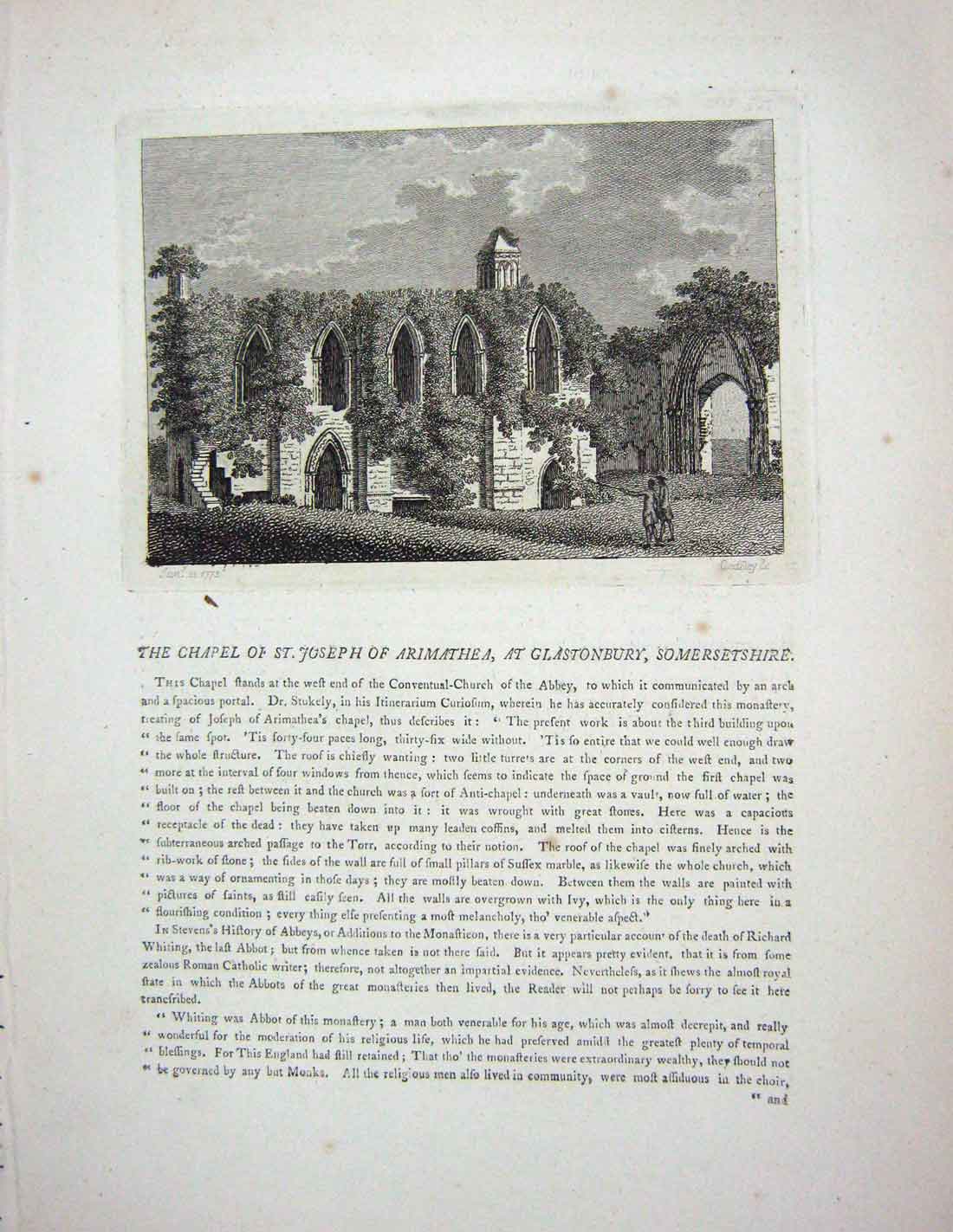 Original Old Antique Print 1772 Winchelsea Castle Sussex Godfrey 18th Century