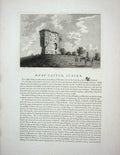 Original Old Antique Print 1773 Hastings Castle Sussex England Godfrey 18th