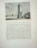 Original Old Antique Print 1775 Monastery Grey Friars Richmond Surrey Hooper